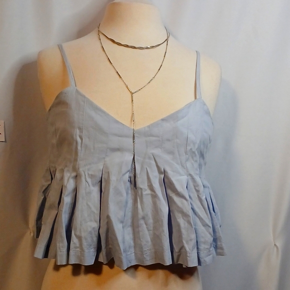 Free People Tops - BRAND NEW!! Free people sold out top blue spaghetti strap peplum